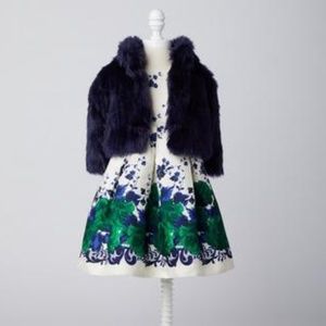 NWT Janie and Jack dress with matching fur coat